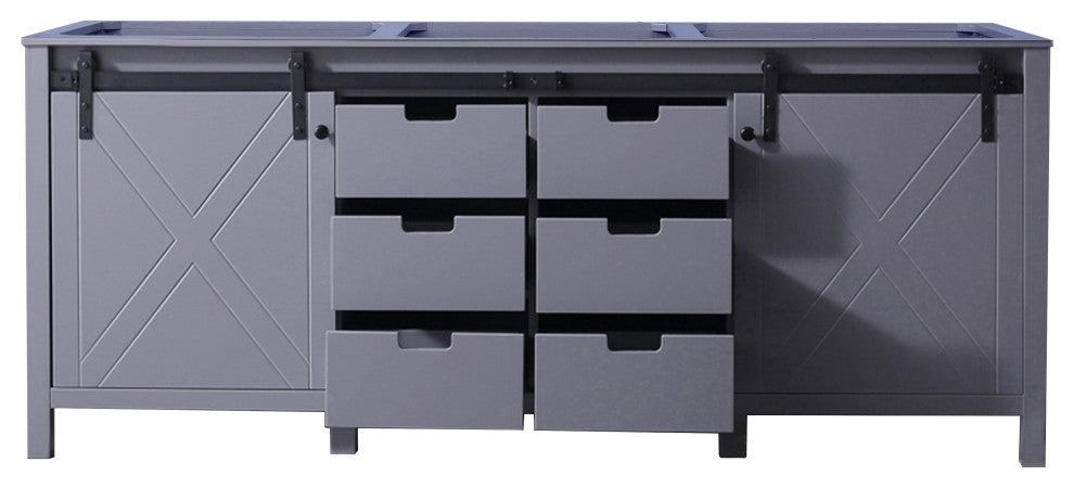 Marsyas 80" Dark Gray Bathroom Bath Storage Vanity Cabinet