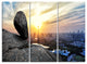 "Buildings and Crag on Rock Panorama" Wall Art, 3 Panels, 36"x28"