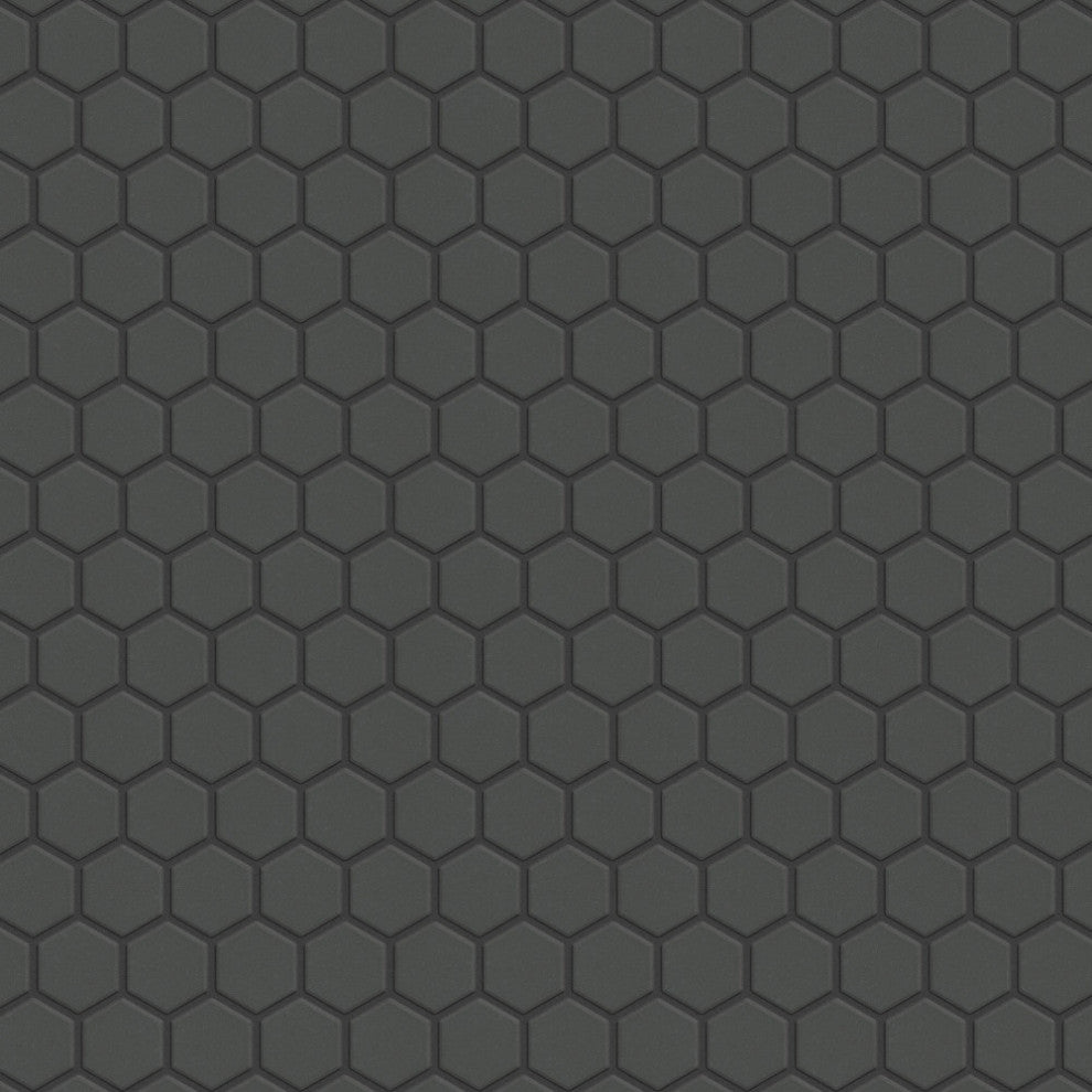 Gotham 1" Hex Black Porcelain Floor and Wall Tile