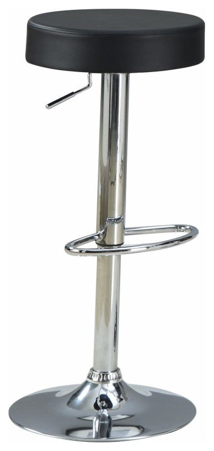 Stylish And Elegant Backless Adjustable Bar Stool, Black