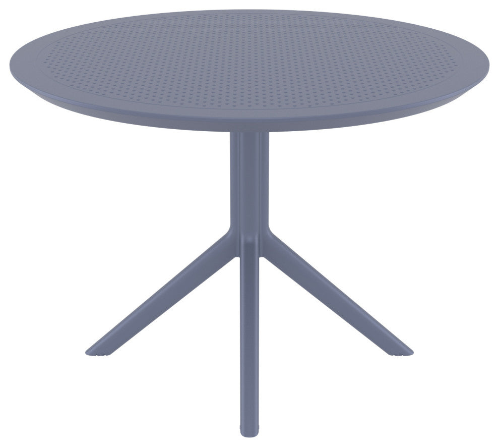 Sky Round Dining Table 42" Black, Dark Gray