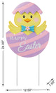 24"H Easter Metal Chick Egg Yard Stake
