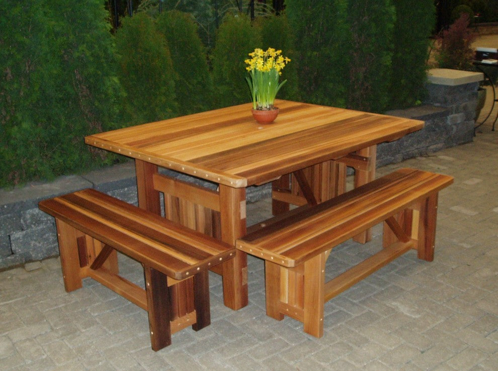 Cabbage Hill Table, Cedar Tone, 60" BENCHES SOLD SEPARATELY, Unstained, 48"