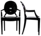 Modern Wood Chair With Arms Polycarbonate Plastic in Black, Set of 5