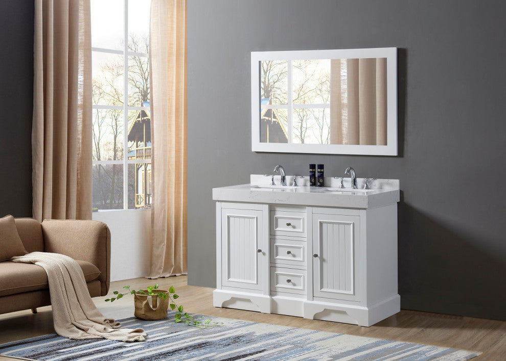48" Kingswood Double Exclusive Bath Vanity, White