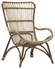 Monet Highback Rattan Lounge Chair and Footstool, Antique