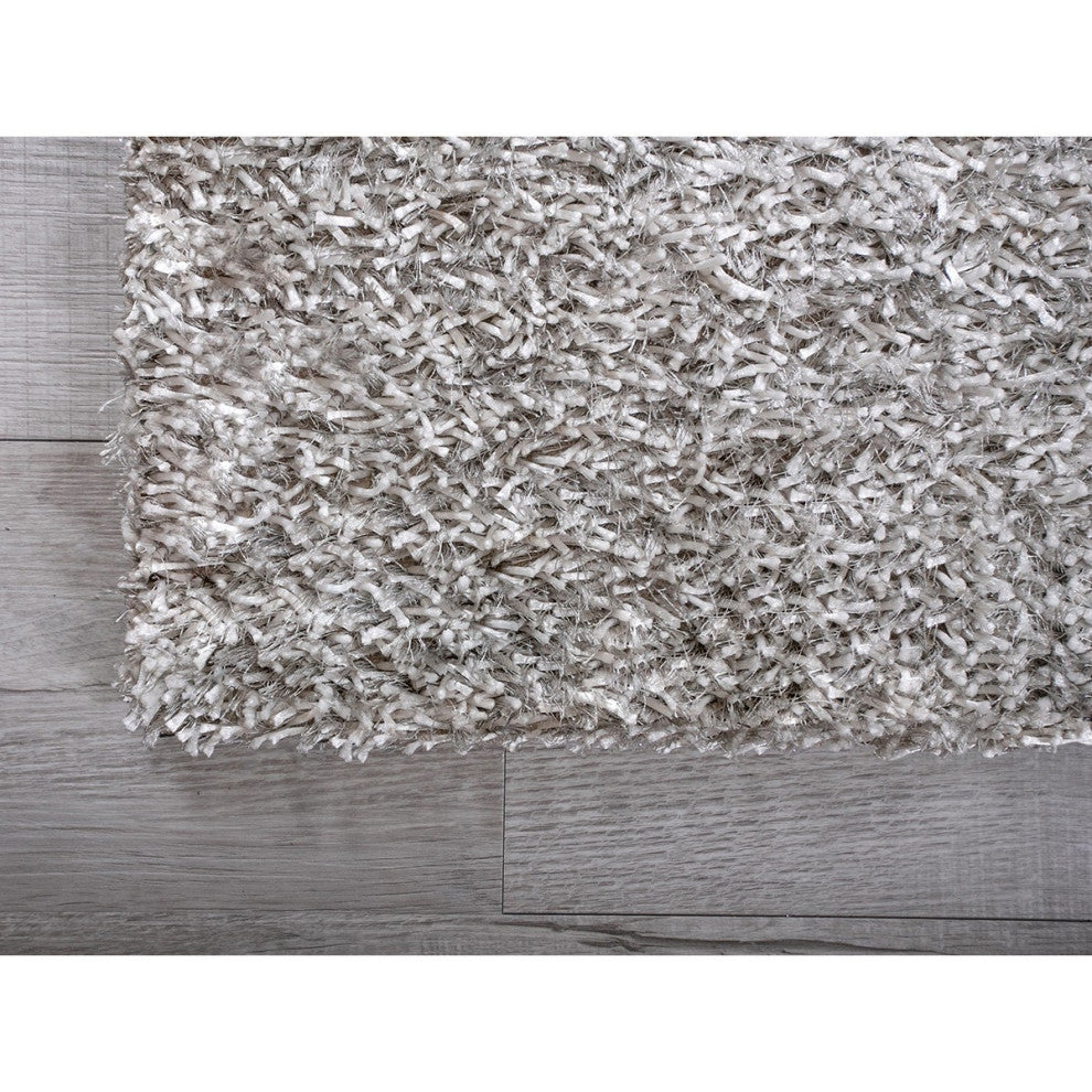8" x 10" Silver Sparkly Area Rug