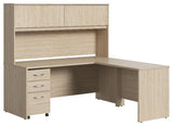 Studio C 72W L Shaped Desk with Hutch & Drawers in Natural Elm - Engineered Wood