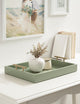 Lipton Decorative Wood Tray With Metal Handles, Green, 16.5"x12.25"