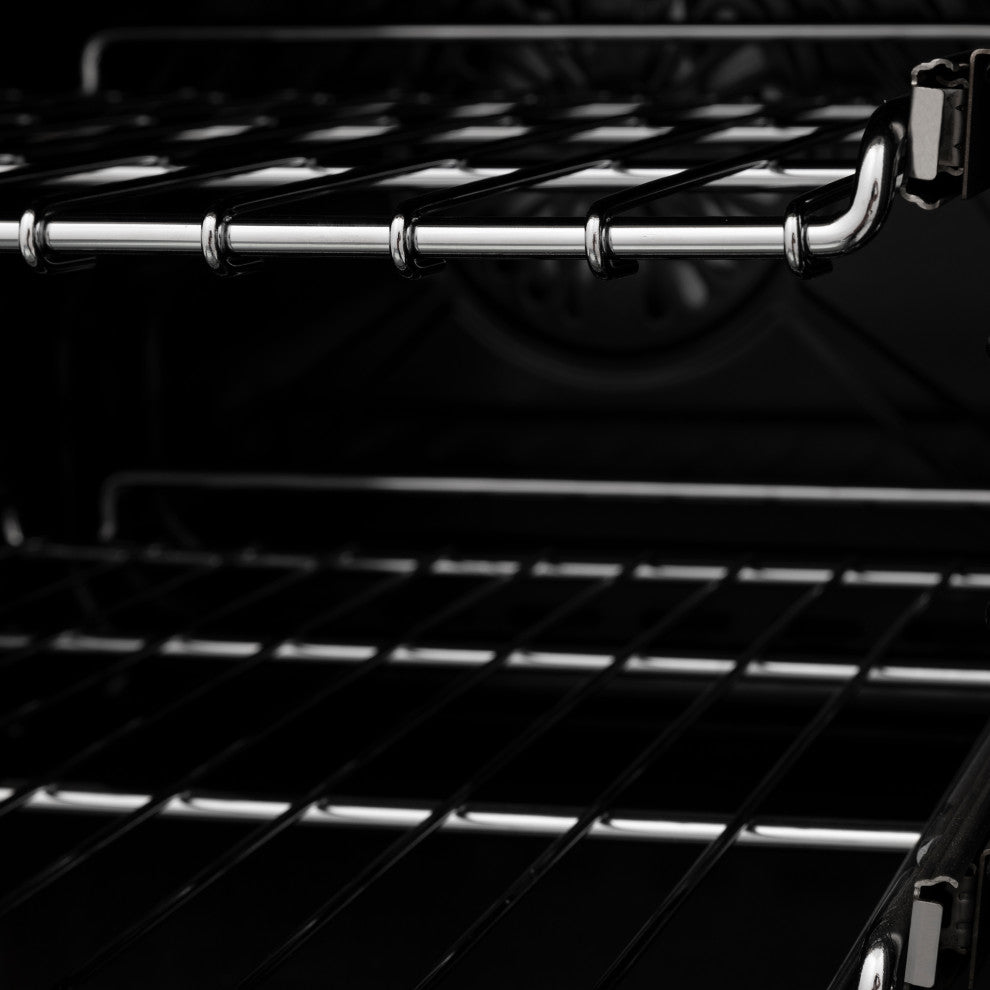 ZLINE 36" Dual Fuel Range, Black Stainless Steel With Gold Accents RABZ-36-G