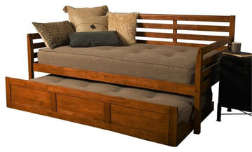 Kodiak Furniture Twin Size Daybed in Wood - Easy Assembly - Brown