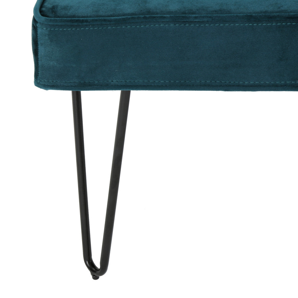 GDF Studio DuSoleil Velvet Modern Armless Chair, Teal