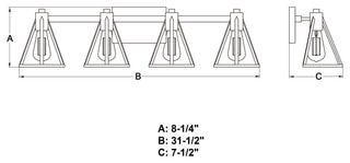 Vaxcel Lighting W0446 Ravenna 4 Light 32"W Vanity Light - Matte Black