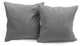 Microsuede Deco Pillow, 18x18, Feather And Down Filled, Set of 2, Dark Gray