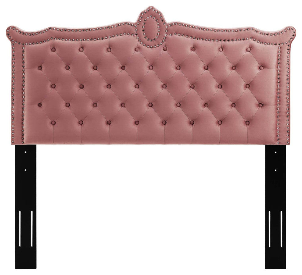 Louisa Tufted Performance Velvet King/California King Headboard, Dusty Rose