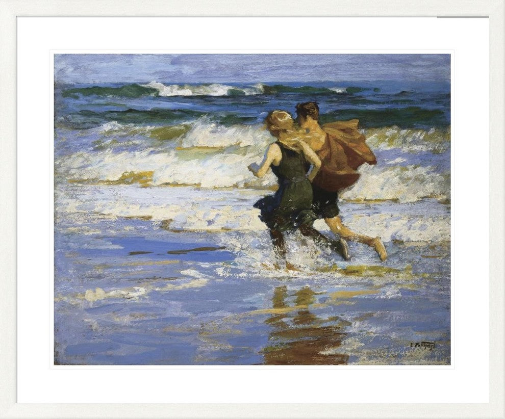 "At The Beach" Framed Digital Print by Edward Henry Potthast, 41x33"