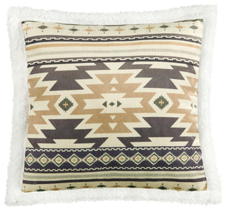 Desert Sage Campfire Sherpa Pillow, 18"x18"