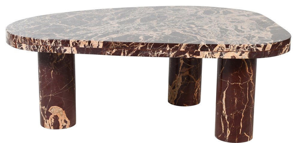 Messina Marble Coffee Table, Burgundy