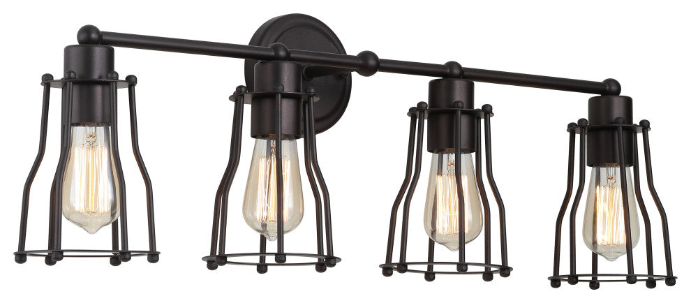 Evelyn Metal Vanity Light, Oil Rubbed Bronze, 4-Light