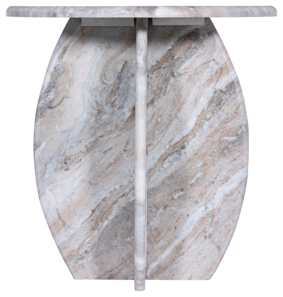 Formentera Marble Coffee Table, Brown, End Table