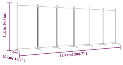 vidaXL Room Divider Folding Privacy Screen 2 Panel Room Divider Black Fabric, Anthracite, 204.7" X 70.9"/ 1 Piece