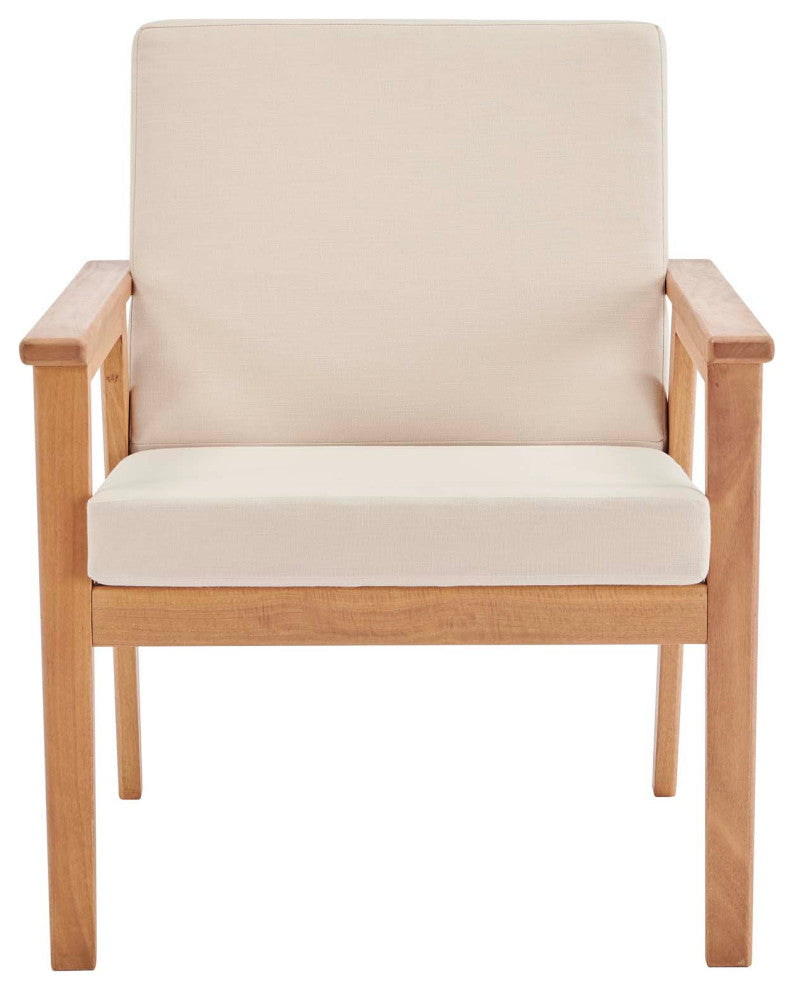 Vero Ash Wood Outdoor Patio Armchair-Natural Beige