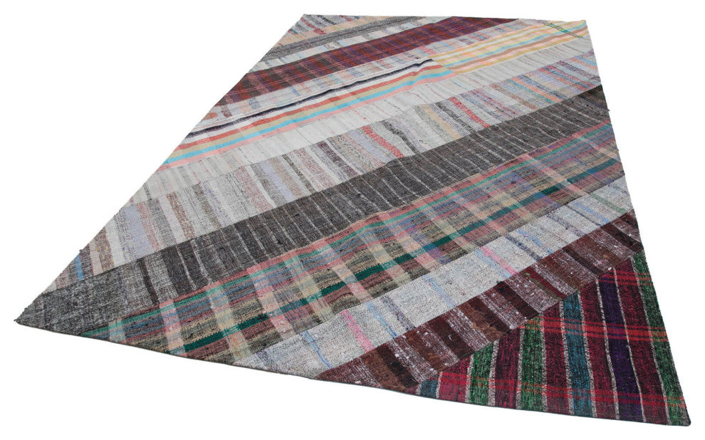 Rug N Carpet - Handmade Oriental 6' 8'' x 9' 11'' Vintage Patchwork Kilim Rug