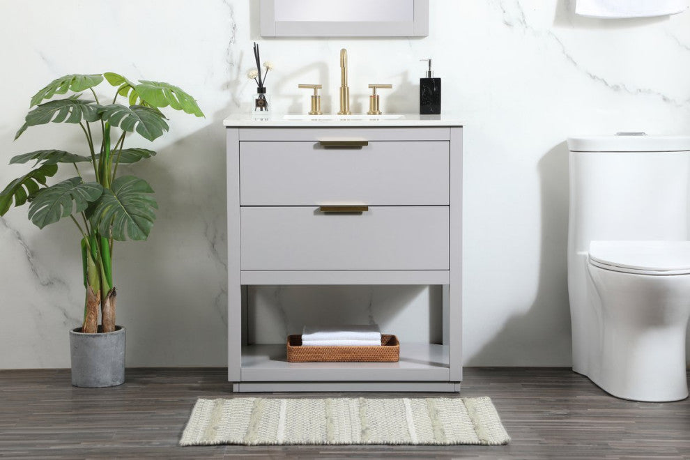 Louie 30" Single Bathroom Vanity, Gray