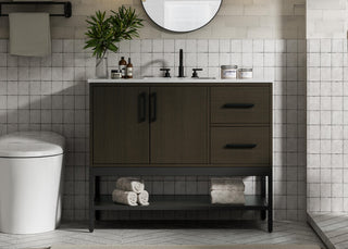 Home Living 42" Single Bathroom Vanity, Mocha Brown