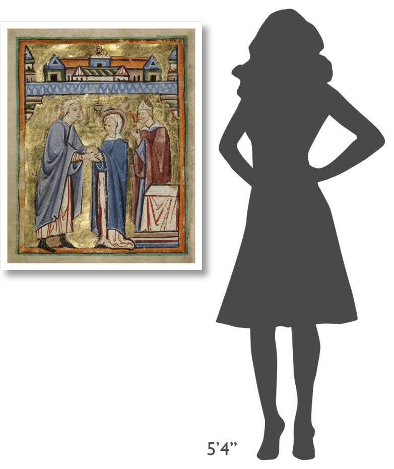 "The Marriage of the Virgin" Print 12th Century English Illuminator, 30"x37"