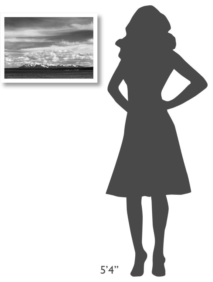 "Yellowstone Lake, Mt. Sheridan, Yellowstone NP, 1941-1942" Paper Art, 24"x17"
