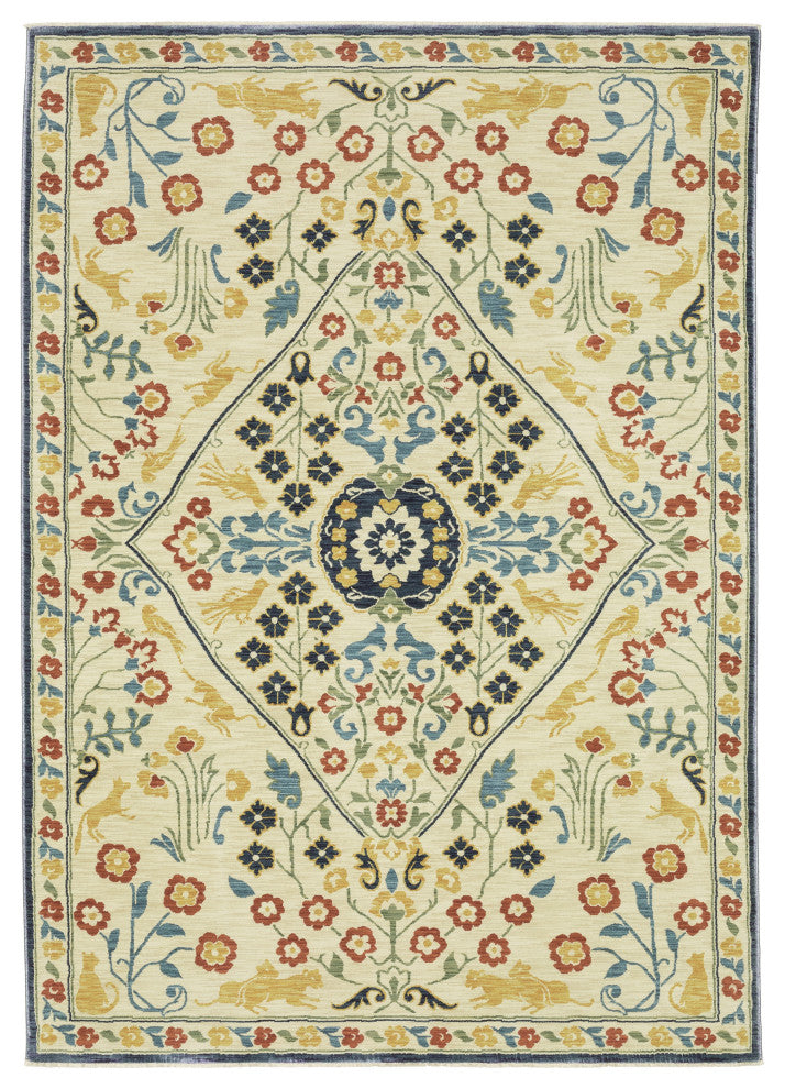 Fabienne Botanical Indoor Ivory/Multi Area Rug, Ivory, 5'3"x7'6"