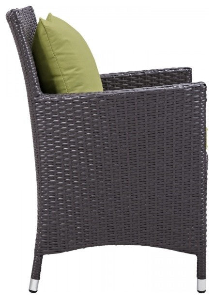 Modway Convene 4 Piece Outdoor Patio Dining Set, Espresso Peridot