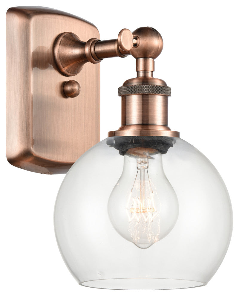 Innovations 516-1W-AC-G122-6 1-Light Sconce, Antique Copper