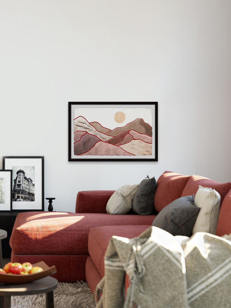 "Climb the Red Mountains" Framed Painting Print, 12x8