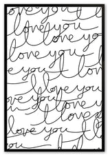 Satin Black 16" x 20" I Love You Framed Print