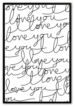 Satin Black 16" x 20" I Love You Framed Print