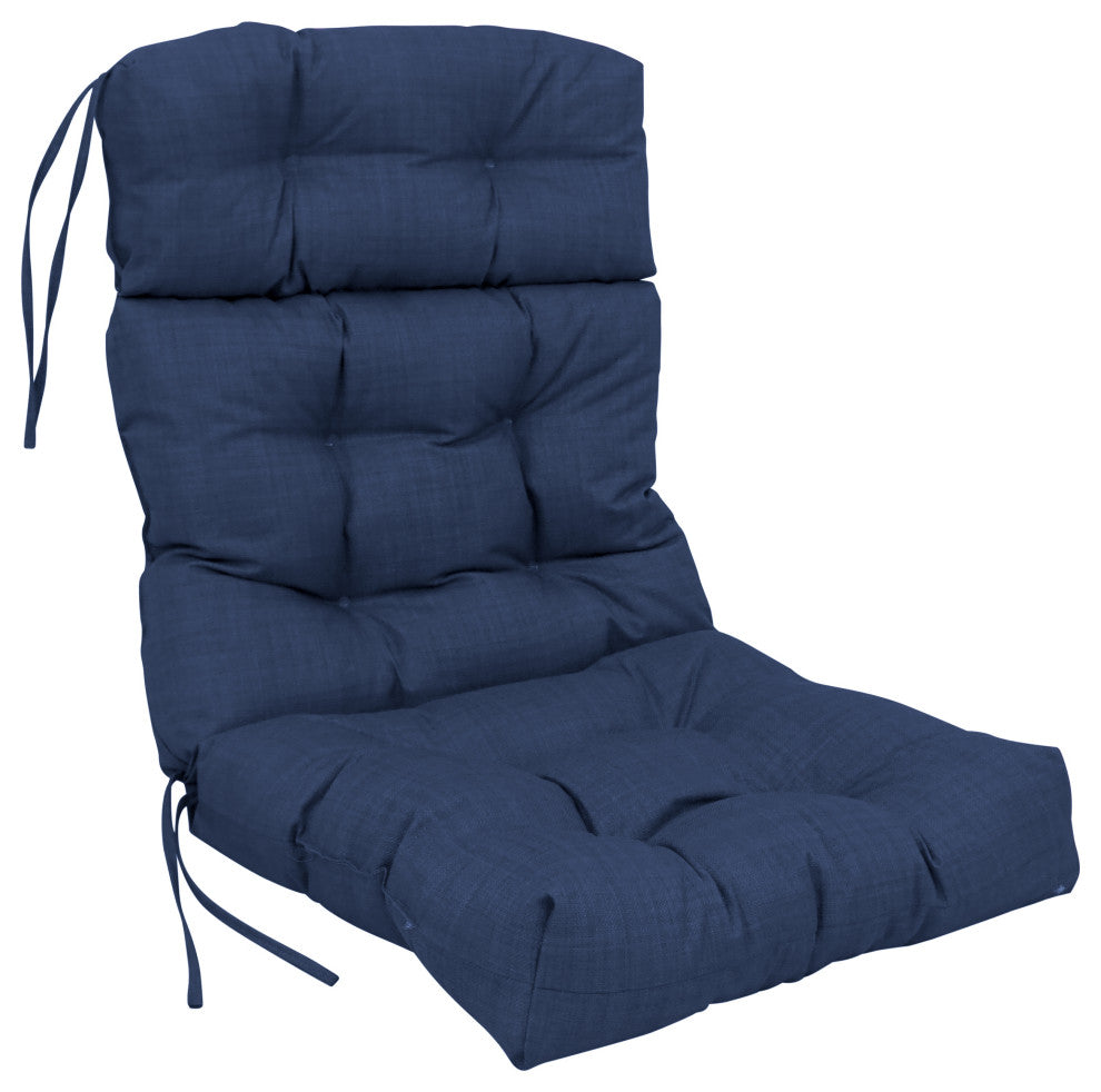 22"X45" Spun Polyester Solid Outdoor Tufted Chair Cushion, Azul