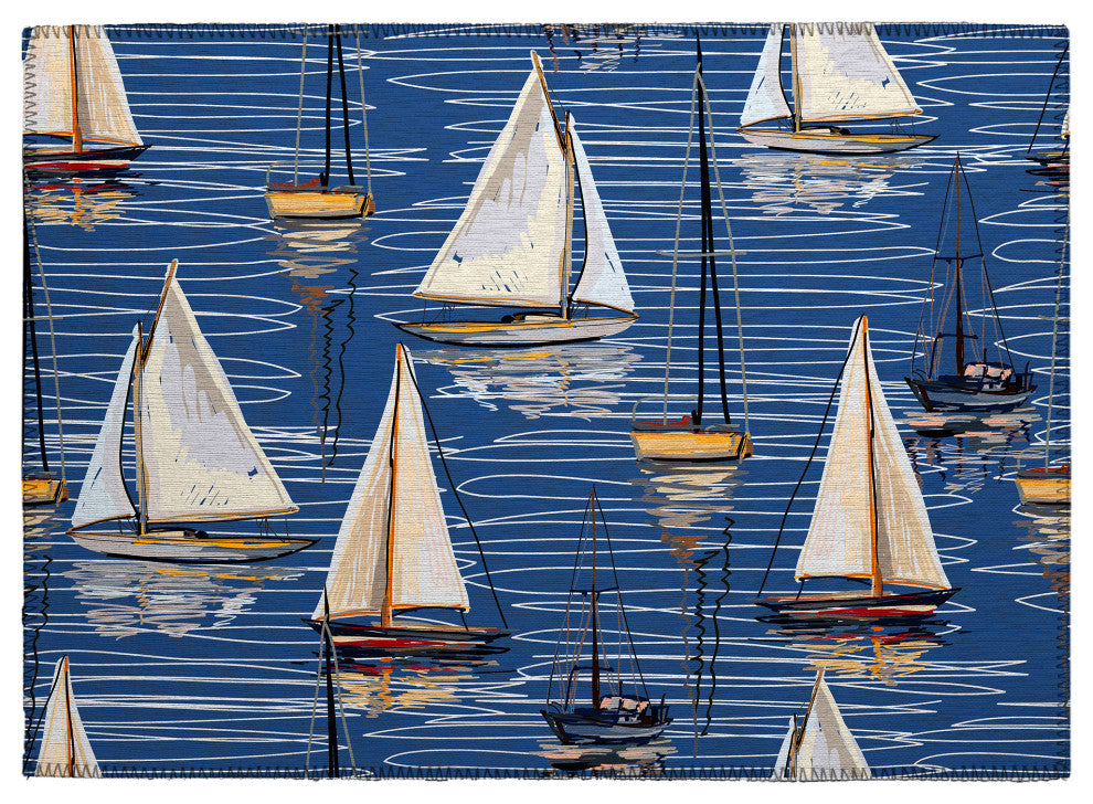 Indoor/Outdoor Harbor HA8 Navy Machine Washable 1'8" x 2'6" Rug
