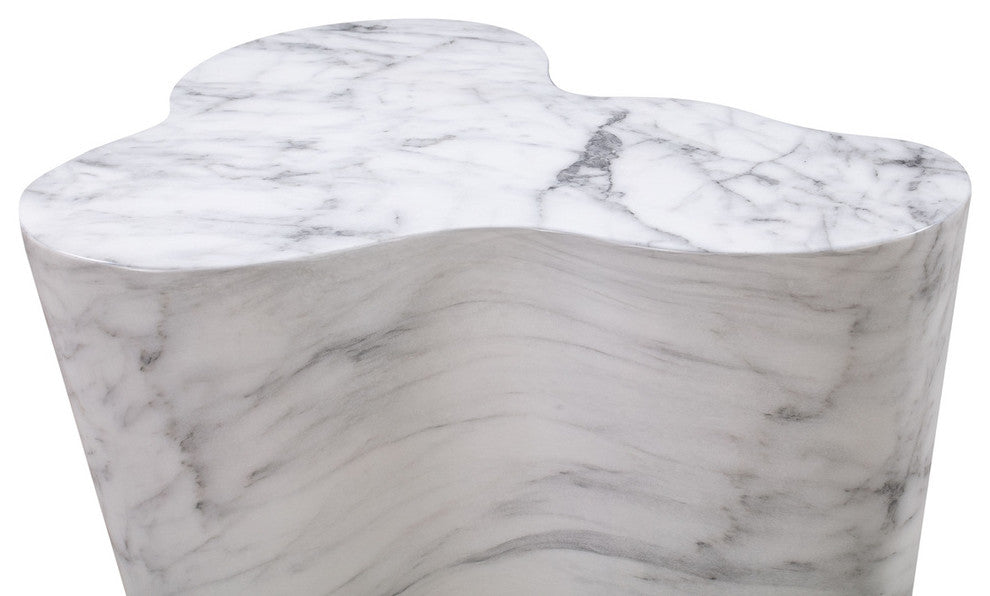 Slab Marble Tall Side Table - White