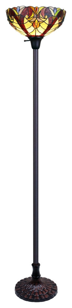 Chloe Lighting Adia Tiffany-Style Dark Bronze 1- Floor Lamp 14" Shade