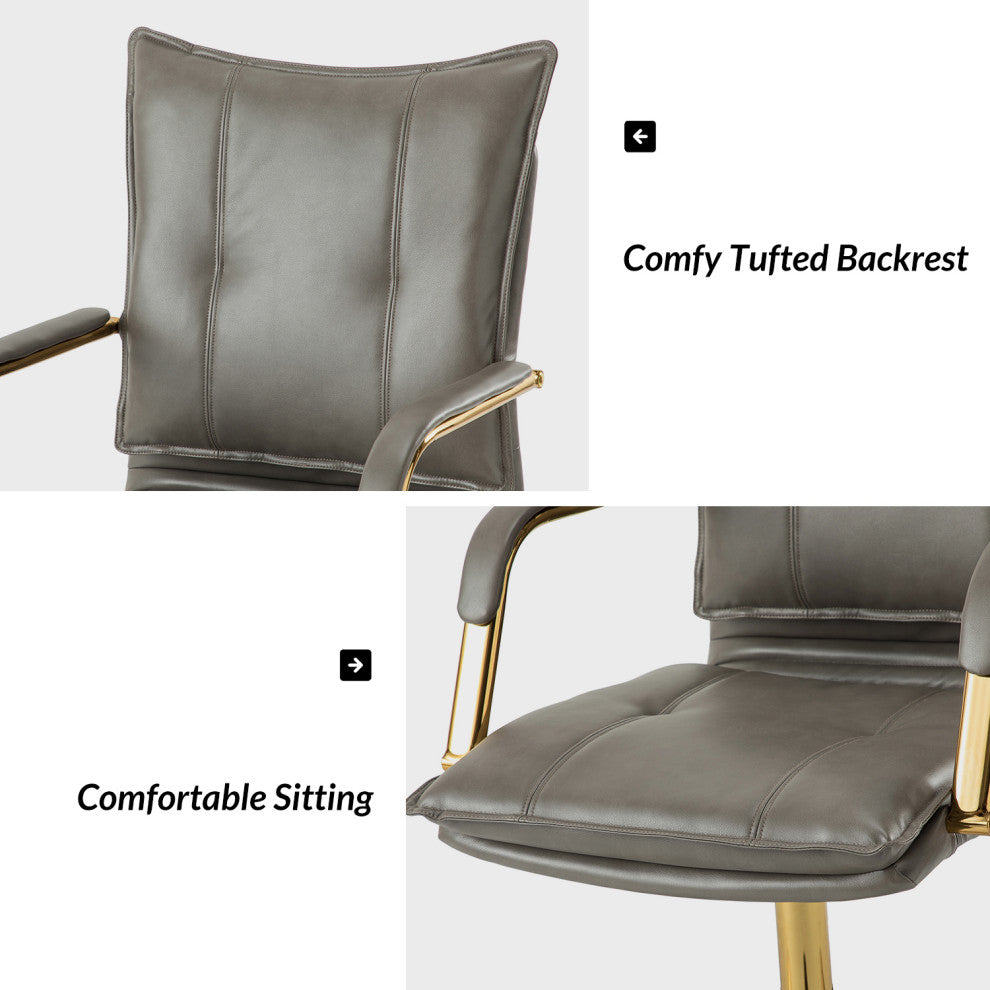 Modern Task Chair Office Swivel Chair with Tufed Back, Gray
