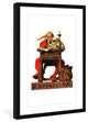 "Santa at His Desk" Framed Art Print by Norman Rockwell