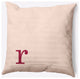 20" x 20" Modern Monogram Indoor/Outdoor Polyester Throw Pillow, Cranberry