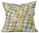 Little Dean Olive Green Checkered Twist Outdoor Throw Pillow