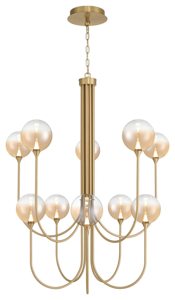 Iissa 10L 40" Gold Amber Chandelier