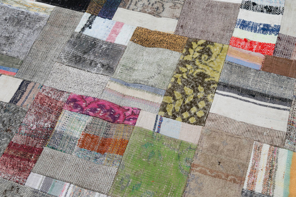 Rug N Carpet - Handmade Oriental 6' 7'' x 9' 11'' Rustic Patchwork Kilim Rug