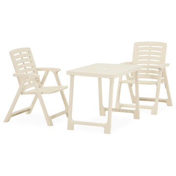 Vidaxl 3-Piece Folding Bistro Set Plastic White