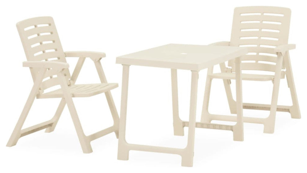 Vidaxl 3-Piece Folding Bistro Set Plastic White