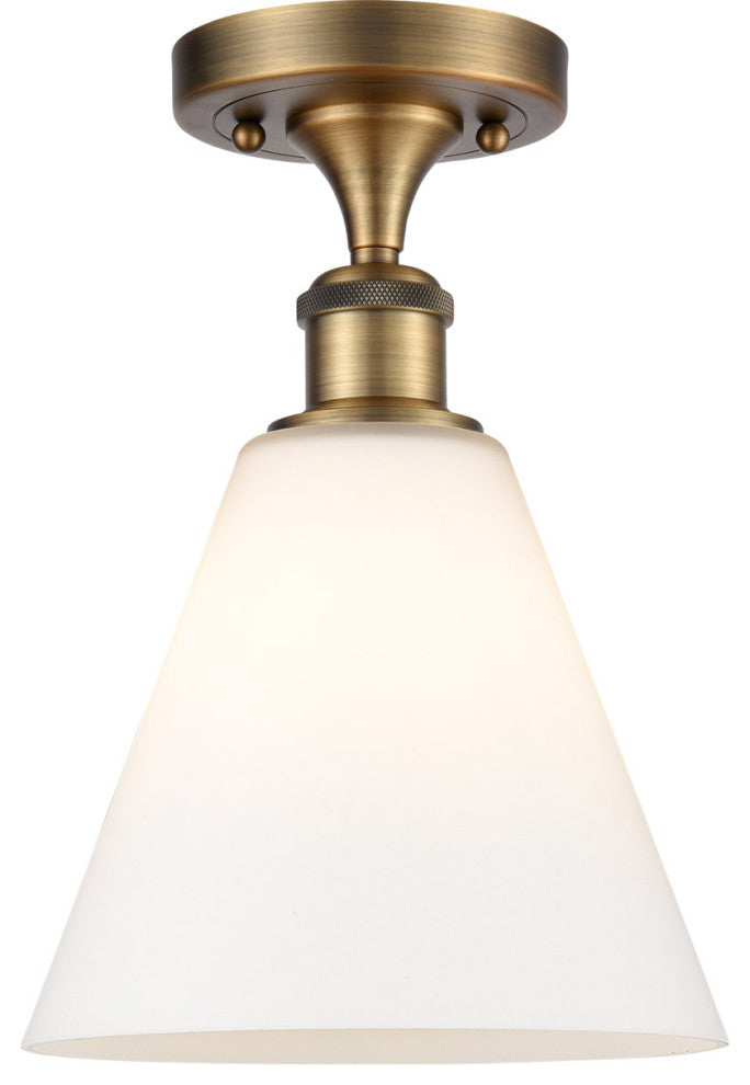 Innovations 516-1C-BB-GBC-81-LED 1 Light Semi-Flush Mount, Brushed Brass
